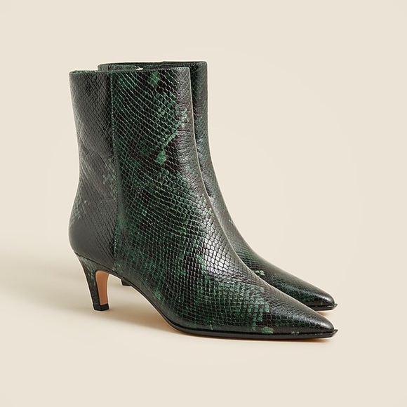 J Crew used Stevie ankle boots in snake-embossed Italian leather CC071 - Picture 1 of 5